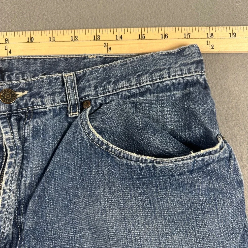 Polo Ralph Lauren Mens Loose Fit Jeans Blue Medium Wash Denim 100% Cotton 36x30